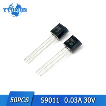 50pcs S9011 Silicio Tranzistorius NPN Tranzistorių Rinkinys-92 30 v 30mA Elektronikos Komponentų Triode Tranzistoriai rinkinys