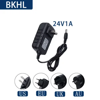 (5vnt/lot)24V1A maitinimo adapteris įėjimo įtampa 100V-240V perjungti maitinimo 5,5 mm x 2,5 mmu/EU/AU/UK universal plug įkroviklis