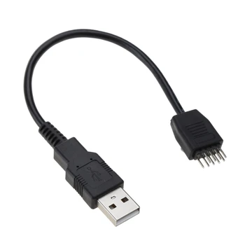 9-Pin USB Plokštę Vyrų Antraštę į Vieną USB Type A Male Kabelio 7.8 colių