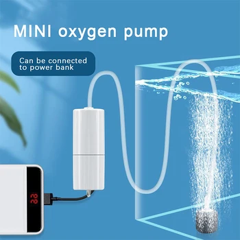 Akvariumas Deguonies Oro Siurblys Žuvų Bakas USB Tylus Oro Kompresorius, Aeratorius Nešiojamas Mini Mažas Oxygenator Akvariumuose Priedai 5V 1W