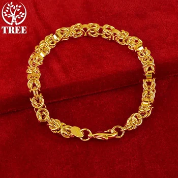 ALITREE 24K Geltonojo Aukso Drakonas Galva Grandinės Apyrankės Moteris Šalis, Vestuvių, Sužadėtuvių, Kalėdos, Gimtadienis Mados Fine Jewelry