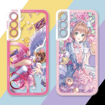 Anime Cardcaptor Sakura Telefono dėklas Samsung Galaxy S22 S23 S20 S21 FE Ultra 5G S10 A11 A10S A10 A03S A02 A03 Plius Padengti Funda