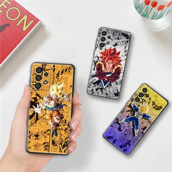 Anime Dragon Balls Manga Telefono dėklas Samsung A73 A72 A71 A53 A51 A52 A42 A32 A33 A22 A23 A21S A02 A03 Juodo Dangtelio