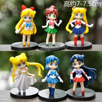 Anime Sailor Moon Anime Cartoon Veiksmų Skaičius, Modelis Apdaila Vaikams, Lėlės Gimtadienio Tema Šaliai Tortas Dekoro Kolekcija Dovanos