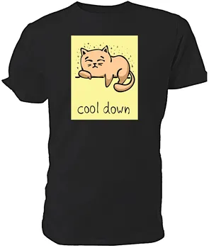 Atvėsti Animaciją Kačių Marškinėliai. Klasikinis Turas Kaklo Trumpas