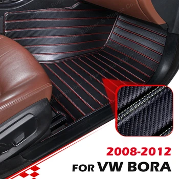 Custom Anglies Pluošto stiliaus Grindų Kilimėliai VW Volkswagen Bora 2008-2012 09 10 11 Pėdų kiliminė danga Padengti Automobilių Interjero Priedai
