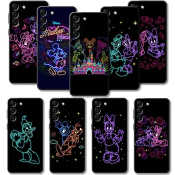 Disney Mickey Minnie Mielas Naktį Neon Samsung Galaxy S22 S23 S20 S21 FE Ultra S10 S8 S9 Plus S10e Pastaba 20Ultra 10Plus Dangtis