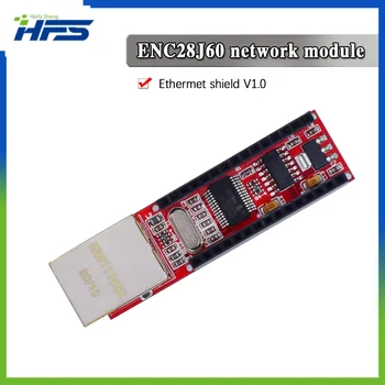 ENC28J60 Ethernet Shield, V1.0 Arduino, Nano 3.0, RJ45 Interneto Serverio Modulis, 1Pc