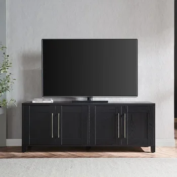 Gyvenamasis kambarys, TV spintelė, modernus minimalistinio TV stovas su dvigubos durys laikymo spinta, tinka 80 colių TV