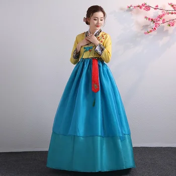 Hanbok korėjos Nacionalinės Kostiumas Moterims, Tradicinė Suknelė, Vestuvių Suknelė, Veiklos rezultatų Drabužiai