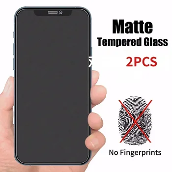Jokių pirštų Atspaudų Screen Protector, iPhone 7 8 6 6S Plius XR XS X 5 5S SE Matinio Grūdinto Stiklo iPhone 11 12 Pro Max 12 Mini