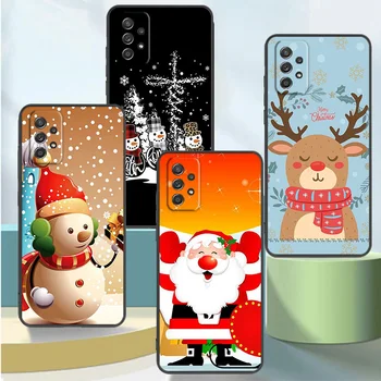Juodos Samsung Galaxy A50 A70 A40 A30 A10 A20a A20s A10s A10e 20 Pastaba Ultra 10 Plius Telefono Dangtelį Kalėdų Senio Elnias