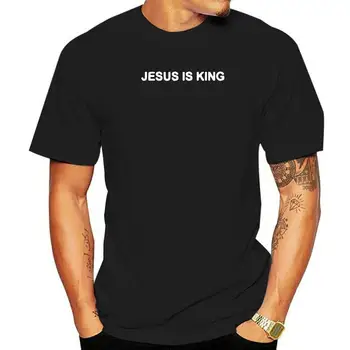 jėzus yra karalius, letter spausdinimo naujas medvilnės juokingi marškinėliai Moterims trumpas Viršūnės Vasarą, O-kaklo Marškinėlius aukštos kokybės T-marškinėliai moteris viršuje