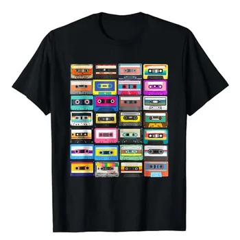 Kasetės Mixtape Retro 1980 1990 Muzikos Derliaus Grafinis T-Shirt Juokinga 80-ŲJŲ, 90-ŲJŲ Retro Stiliaus Kostiumas Humoro Grupė Tee Y2k Viršų