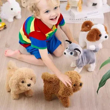 Kūdikių Žaislas Šunims, Kad Eina ir Loja Uodega Pinti Pliušinis Interaktyvių Elektroninių Augintiniai Šuniukas Montessori Žaislai Mergaitėms, Vaikams, Vaikams,