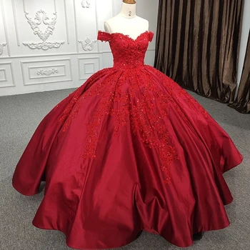 Lorencia Raudona Kamuolys Suknelė Quinceanera Suknelę 2023 Nėrinių Appliques Duobute Blizgančiais Princesė Saldus 16 Suknelė Vestidos De Fiesta YQD251