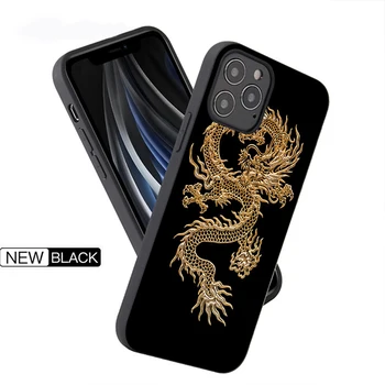 Mados Dragon Prabangus dizainas Telefono dėklas Skirtas iphone 11 12 13 Pro Max 12 13 X Mini XS MAX 7 8 Plius XR 2020 Dangtelis Geltonas Raudonas Drakonas