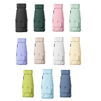 Mini Kišenėje, Kompaktiškas Skėtis Moterų 6 Veidrodėliai Saulės ir Lietaus Mažų Skėčiai Lengvas Kelionės Skėtis UV Dropship