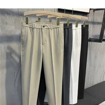 NewOffice Oficialus Kostiumas Kelnės Vyrams Kietas Aukšto Juosmens Verslo Atsitiktinis Tiesios Kelnės Mens Klasikinio Stiliaus Ilgai Pants Plus Size A13