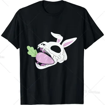 Pastelinės Goth Easter Bunny Mielas Creepy Kaukolė Kawaii Katytė T-Shirt Moterims, Vyrams
