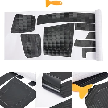 Patvarus Karšto Pardavimo Naujų Automobilių Lipdukas Automobilis 1 Set 3D Juodos spalvos Anglies Pluošto Pakeitimo Apdailos Priedai Brūkšnys Wrap Apdaila