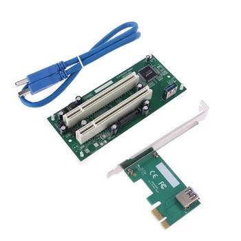 PCI-Express Dual PCI Adapter Card Pcie X1 Kad X16 Lizdą Plėtros Kortelę USB3.0