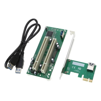 PCI-Express Dual PCI Stovuose Kortelės Aukšto Efektyvumo PCIE x1 kad x16 Adapteris Keitiklis USB3.0 Kabelis PC Priedai