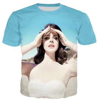 Pop Dainininkė Lana Del Rey T-shirts 3D Spausdinimo Vyrų Moteris trumpomis Rankovėmis Tees Streetwear Harajuku Negabaritinių Marškinėliai Vaikams Viršūnes Drabužiai