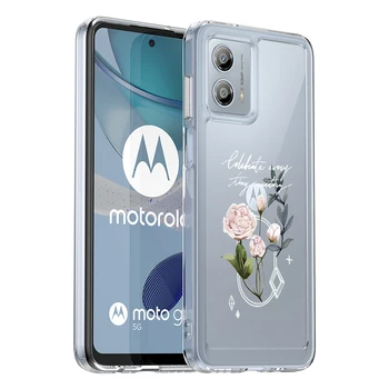 Retro Stiliaus Aišku, Minkštos TPU Bamperis Telefono Korpusas, Skirtas Motorola Moto G53 5G atsparus smūgiams Sunku Galinį Dangtelį