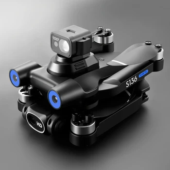 S136 Drone GPS FPV 4K HD Dual Camera Profesionali Fotografija Kliūčių Vengimo Brushless Sulankstomas Rc Quadcopter Berniukas Žaislai