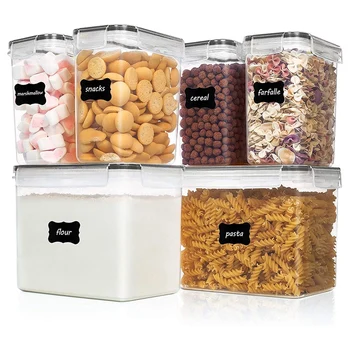 Sandariai Maisto produktų Saugojimo Konteinerius, 6 Vnt - Plastiko, BPA Free Virtuvės Sandėliukas Sandėliavimo Konteineriai, Cukraus,Miltų Ir Kepimo