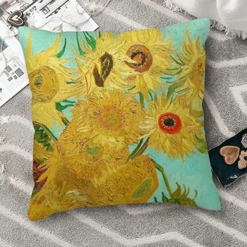 Saulėgrąžos Mesti Pagalvės užvalkalą Van Gogh Kuprinė Coussin Apima 