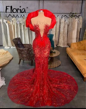 Skraiste Soirée Moterų Raudona Šalis Suknelė Vestuvių Moterų 2023 Undinė Garsenybių Suknelės Gimtadienis Kokteilių Suknelės