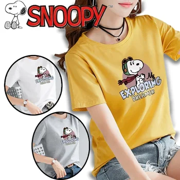 Snoopy Nauja, T-shirt Korėja Versija Medvilnės Trumpas-sleevedwomen tai Prarasti Spausdinimo Mados Karalienė Drabužių Ponios Viršūnes Innerwear