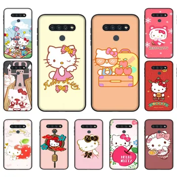 Soft Case for iPhone 8 7 Plius 11 SE X XS Max 12 Mini Pro Juodos spalvos Dangtelis, DL-23 Hello Kitty