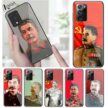 Stalino Sovietų Sąjungos Samsung Note 20 S20 Ultra Plus A91 A71 A51 A41 A21 A31 A21S A11 A01 Ryškiai Juoda Telefono dėklas