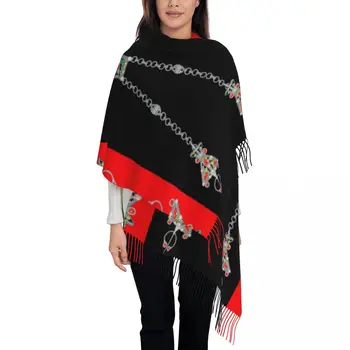 Stilingas Kabyle Papuošalai Amazigh Stiliaus Kutas Šalikas Moterims, Žiemą Šilta Skara Wrap Ponios Afrikos Etninės Šalikai