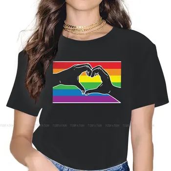 Vaivorykštė Širdies Rankas Moterų Drabužių Gėjų LGBT Pride Meilės Allyship Moterų Tshirts Grunge Prarasti Viršūnes Tee Kawaii Merginos Streetwear