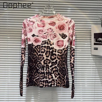 Vintage Rose Kontrasto Spalvų Leopard 