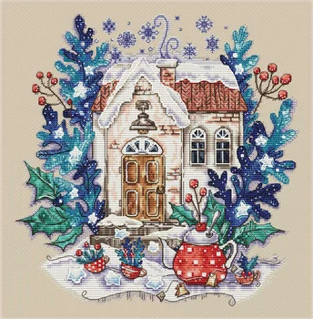 žiemos arbatinukas siuvinėjimo Skaičiuojami Kryželiu Rinkinys Kalėdų Senį Sniego Žmogus, Dovanų Neocraft 21-Pelėda ir Nykštukai
