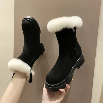 Žiemos sniego batai, moteriški batai, šilta ir kašmyras batai studentų madingų moterų batai Pop trumpi batai X687